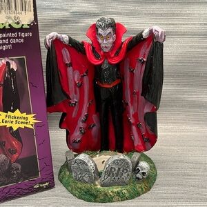Vintage Vampire Dracula Statue Halloween Candle Holder with Box